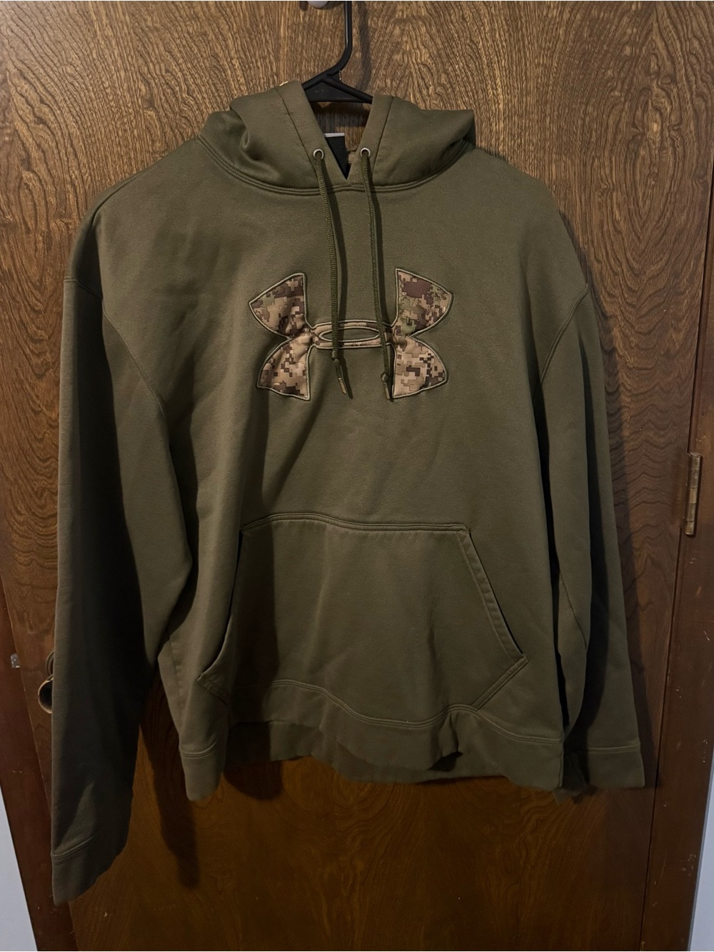 Under Armour Olive Green Hoodie with Camo Logo